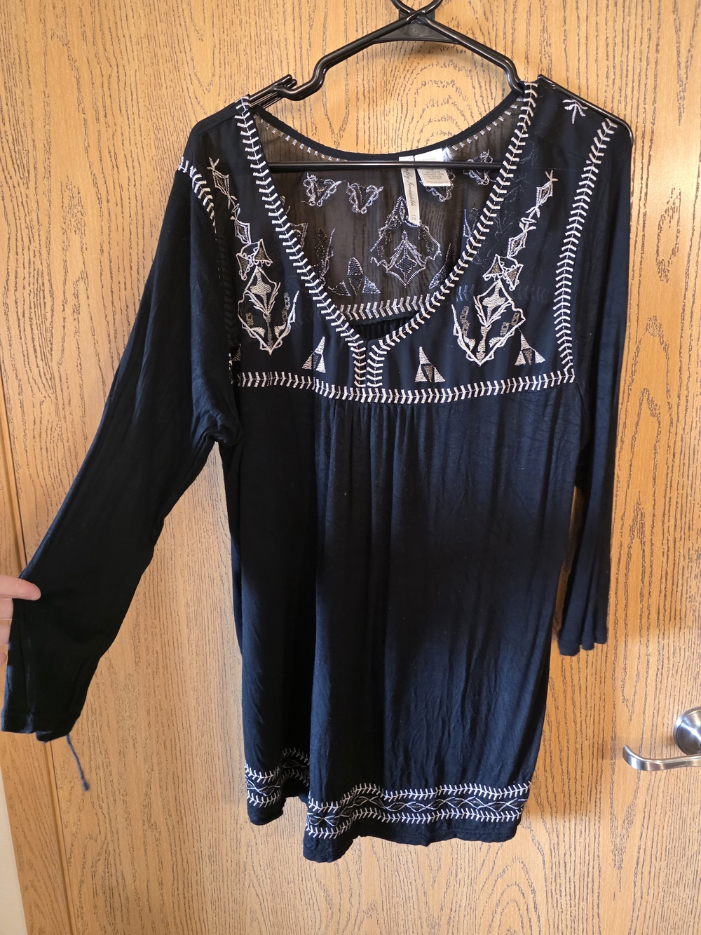 Simply Irresistible Black Tunic with Silver Embroidery